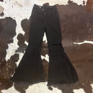 Free People We the Free high rise flare Wide Leg Bell Bottom Jeans, size 26